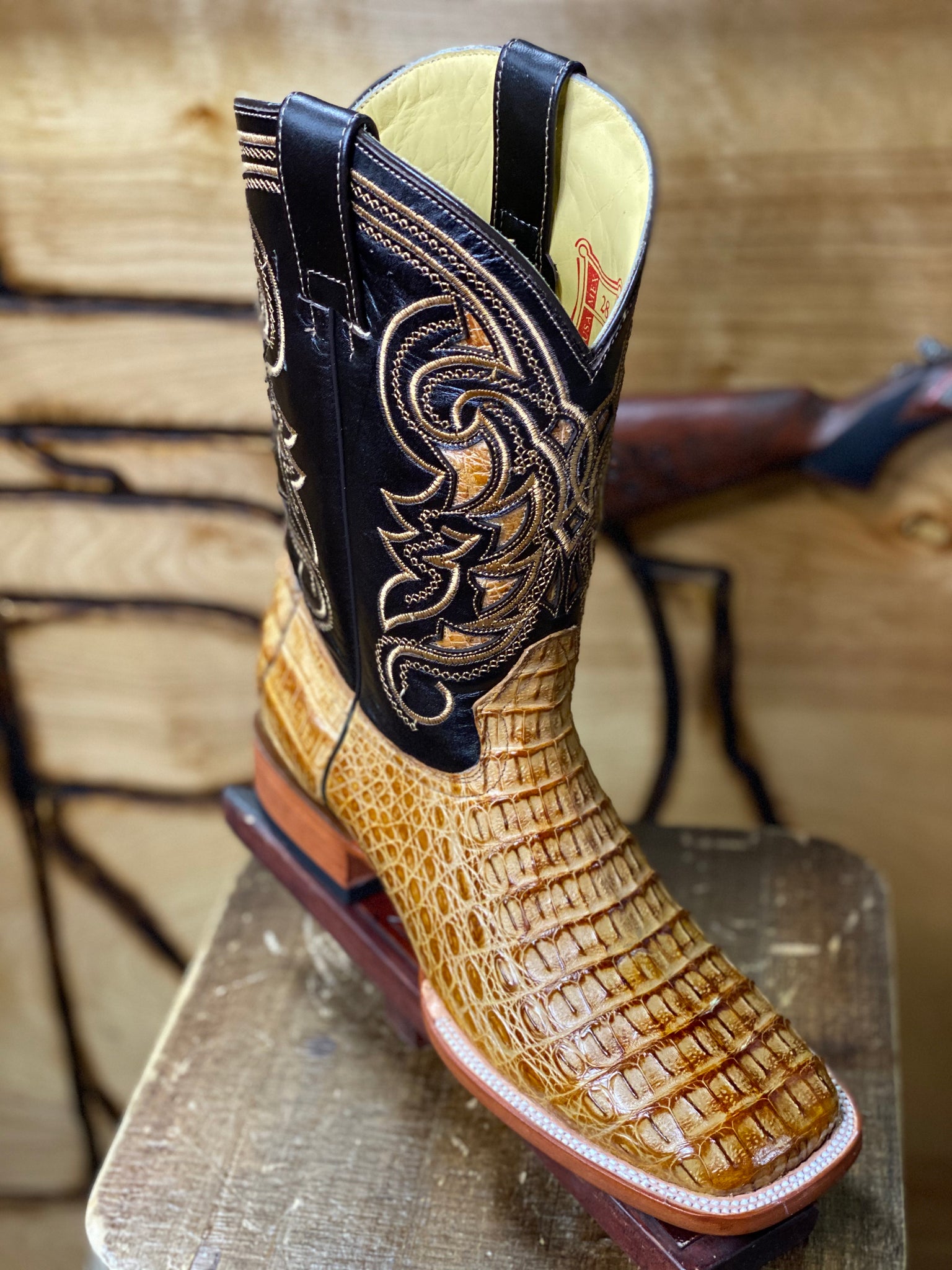 Tan square on sale toe boots