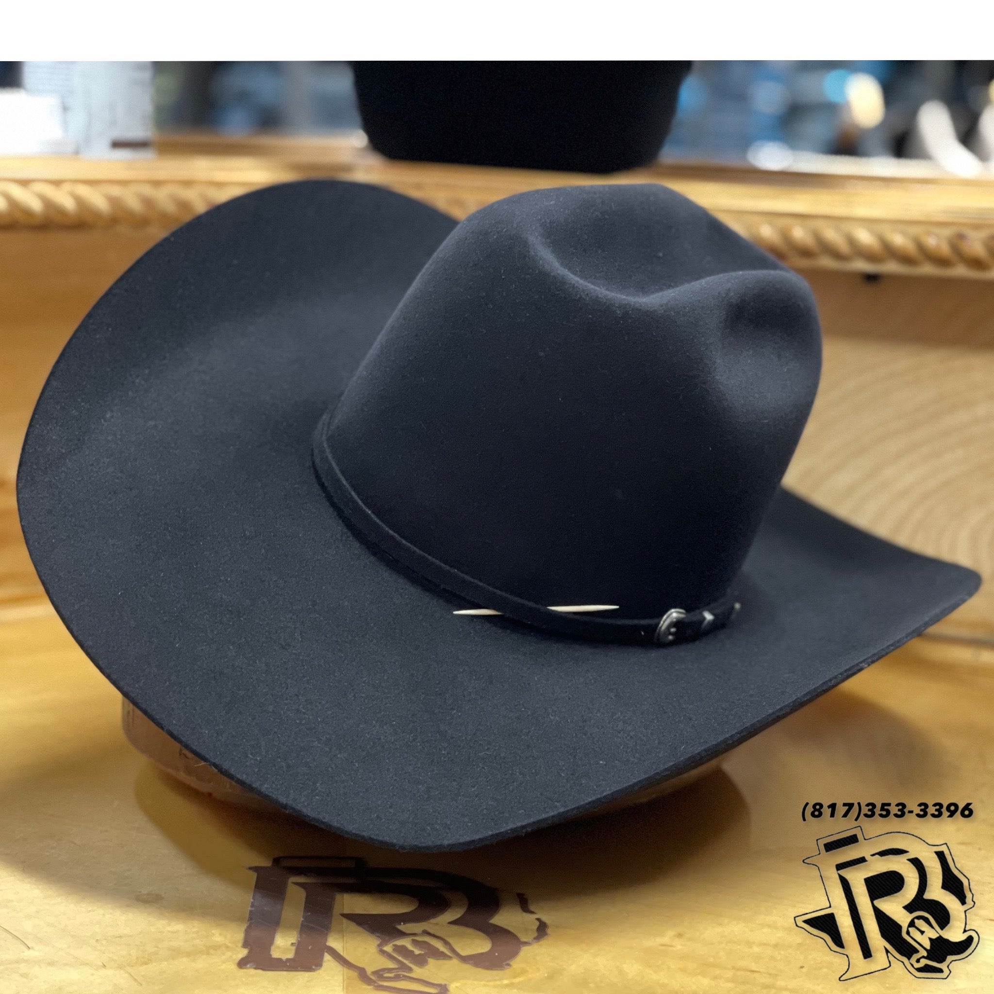 7X BLACK RODEO KING FELT COWBOY HAT Botas Rojero