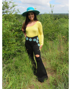 Yellow Fringe Bodysuit