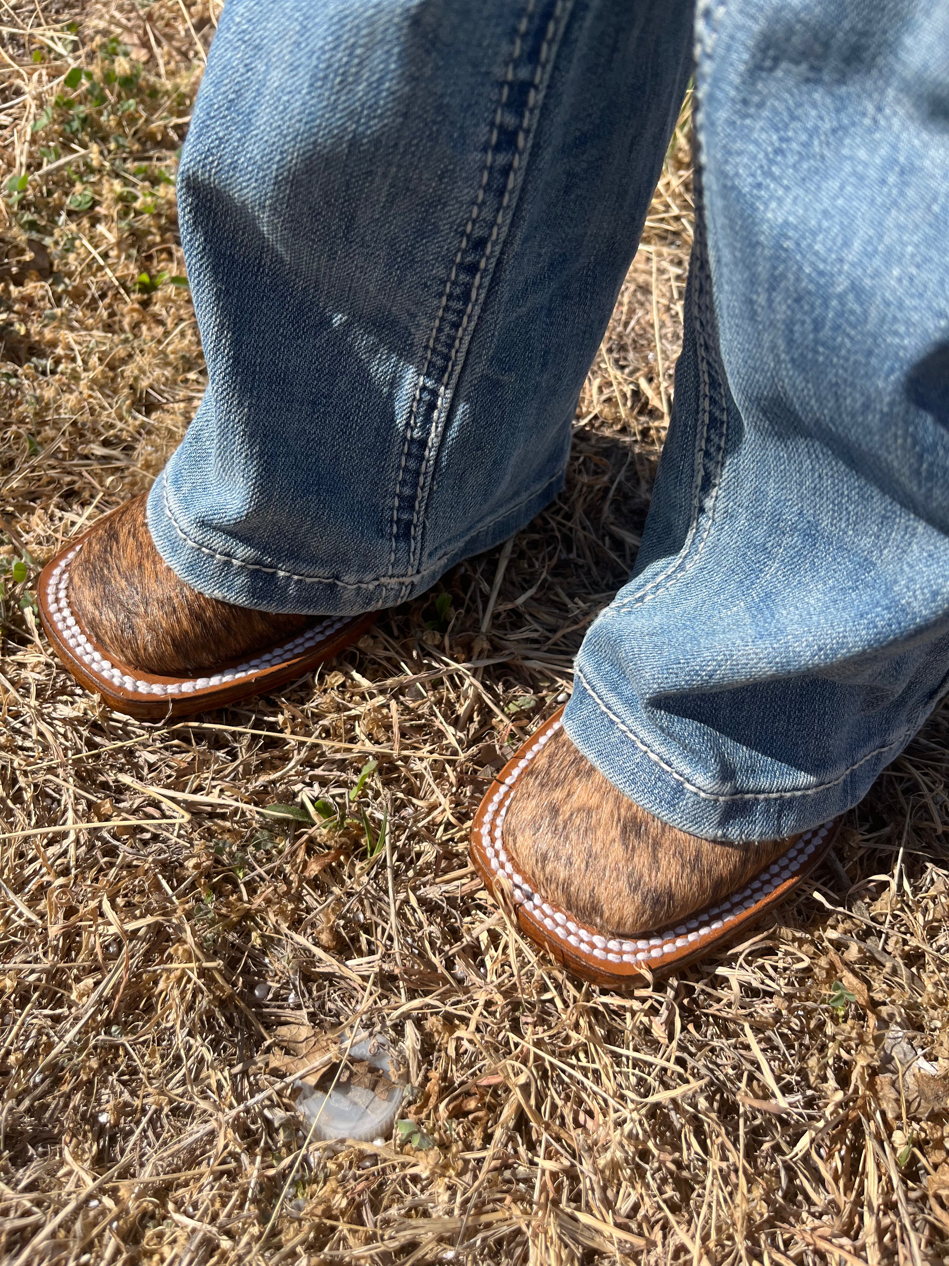 “ Tucker “ | KIDS (ninos) WESTERN SQUARE TOE BOOTS LIGHT BROWN