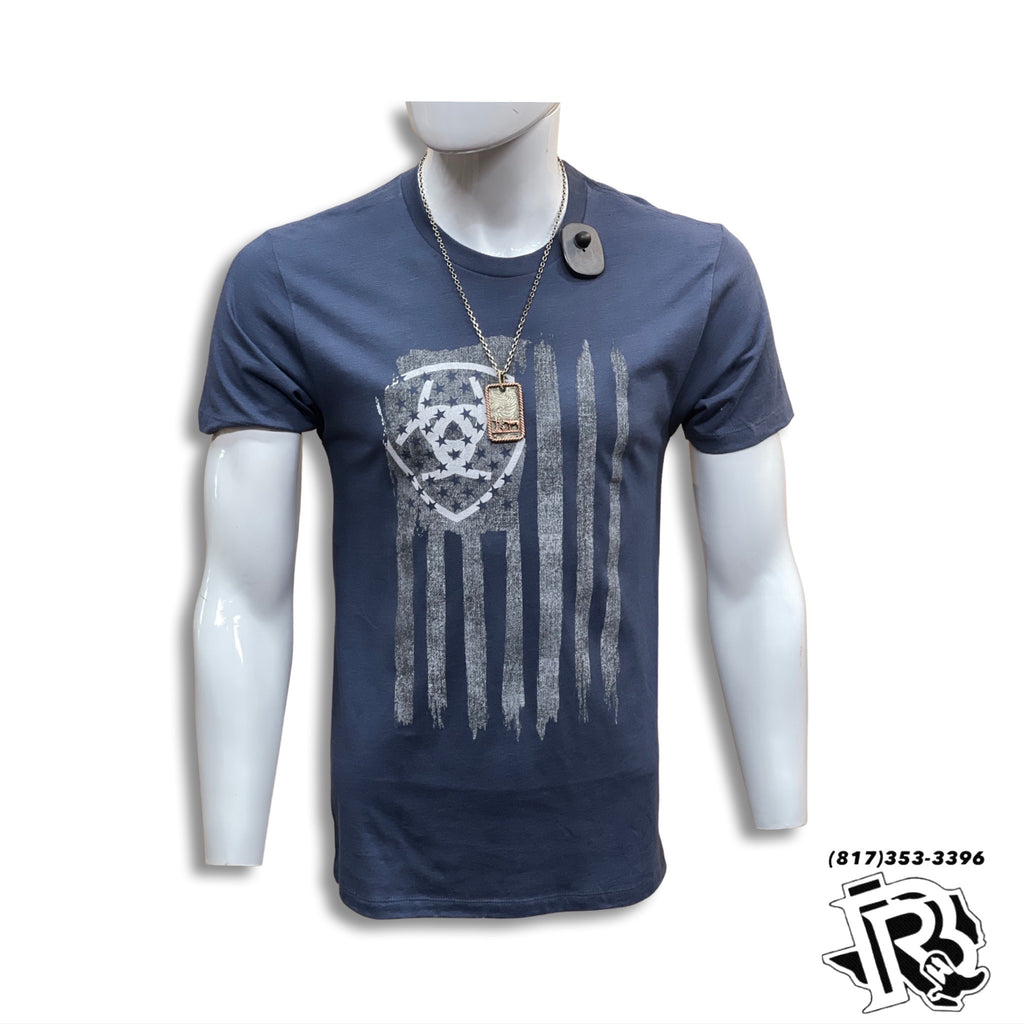 “ Cody “ | MEN ARIAT T SHIRT BLUE USA FLAG  10026659