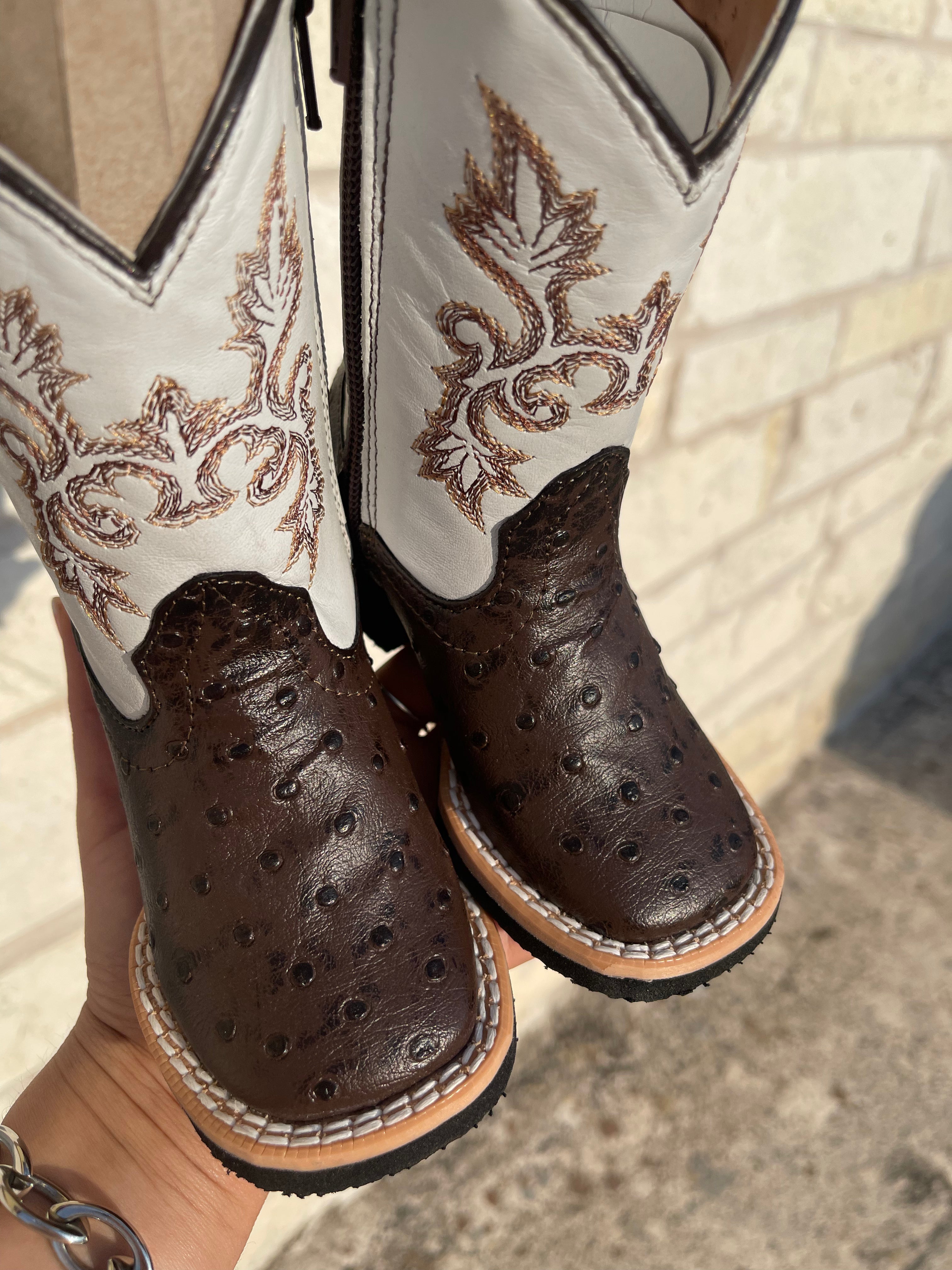 INFANT OSTRITCH PRINT BROWN ZIPPER (200786)