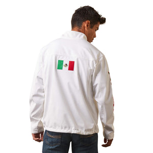 Mens new team softshell Mexico jacket white ARIAT | 10043549