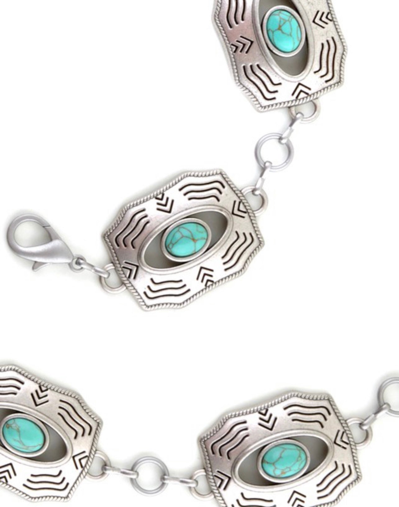 GIRLS SILVER WESTERN CHAIN BELT