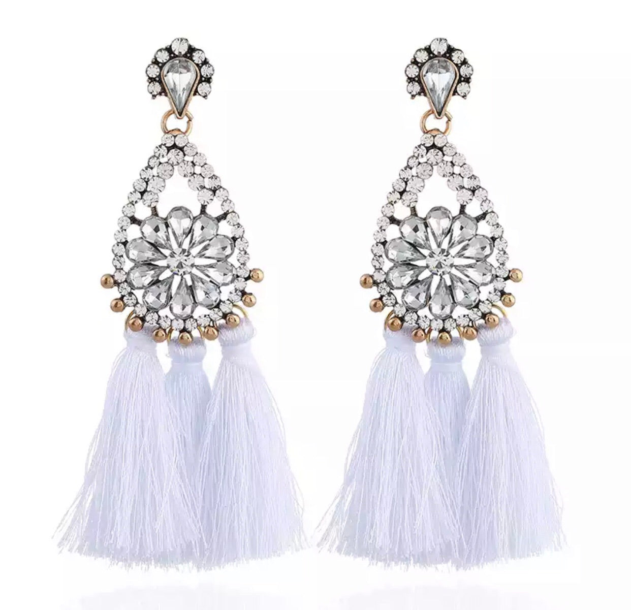 White earrings