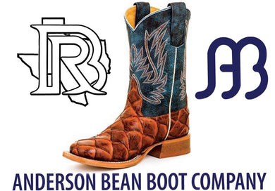Anderson Bean Kids Boots - HPK1823 - Cognac Fish Print - Regal Blue