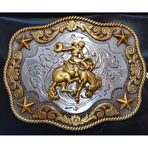 NOCONA MENS ANT SILVER/ANT GOLD BUCKLE 3798708